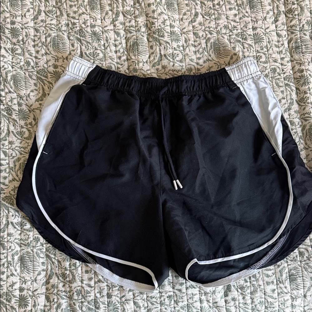 bcg Black Athletic Shorts with White Panels